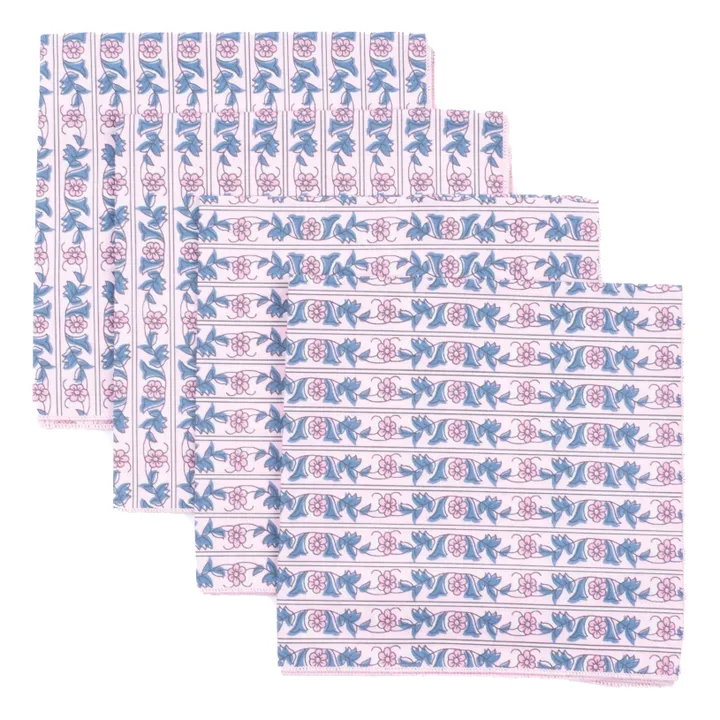 Louise Misha Serviettes de table Carlotta - Set de 4 | Bleu