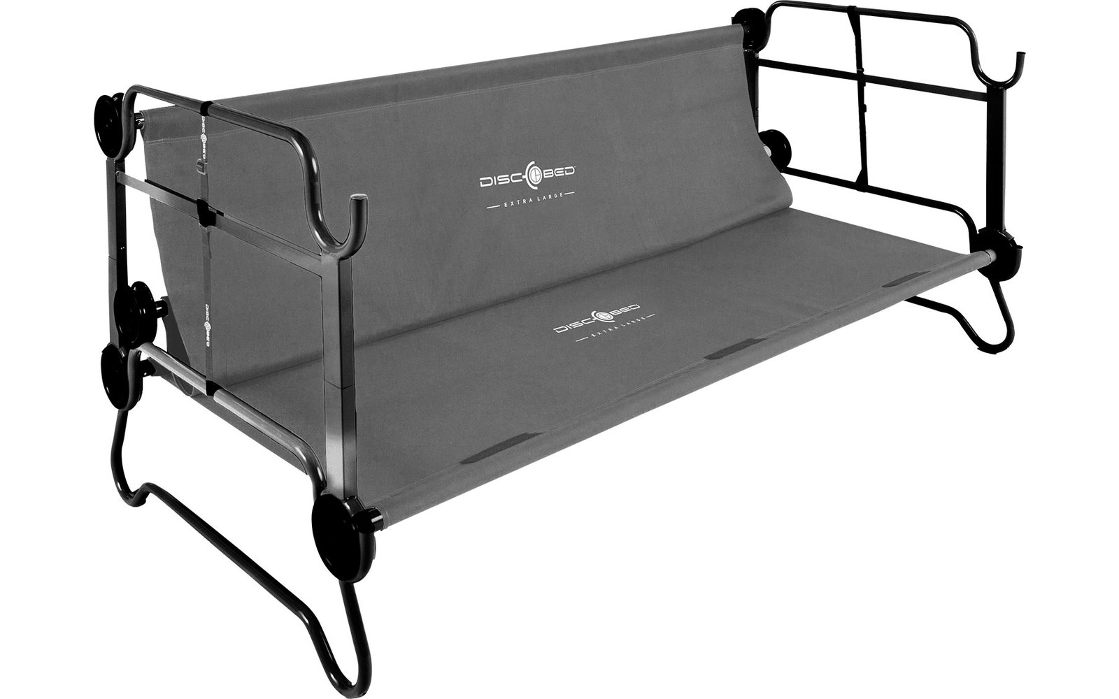 Disc-O-Bed Stockbett mit Seitentaschen XL Schwarz