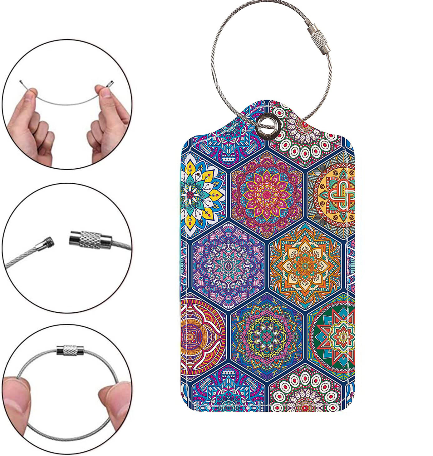 (2er Set) Kofferanhänger Gepäck Etiketten Luggage Tag mit Adressschild - Blumen