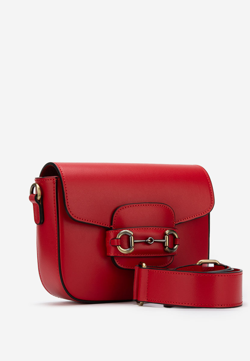 Sac en cuir naturel rouge Nissea