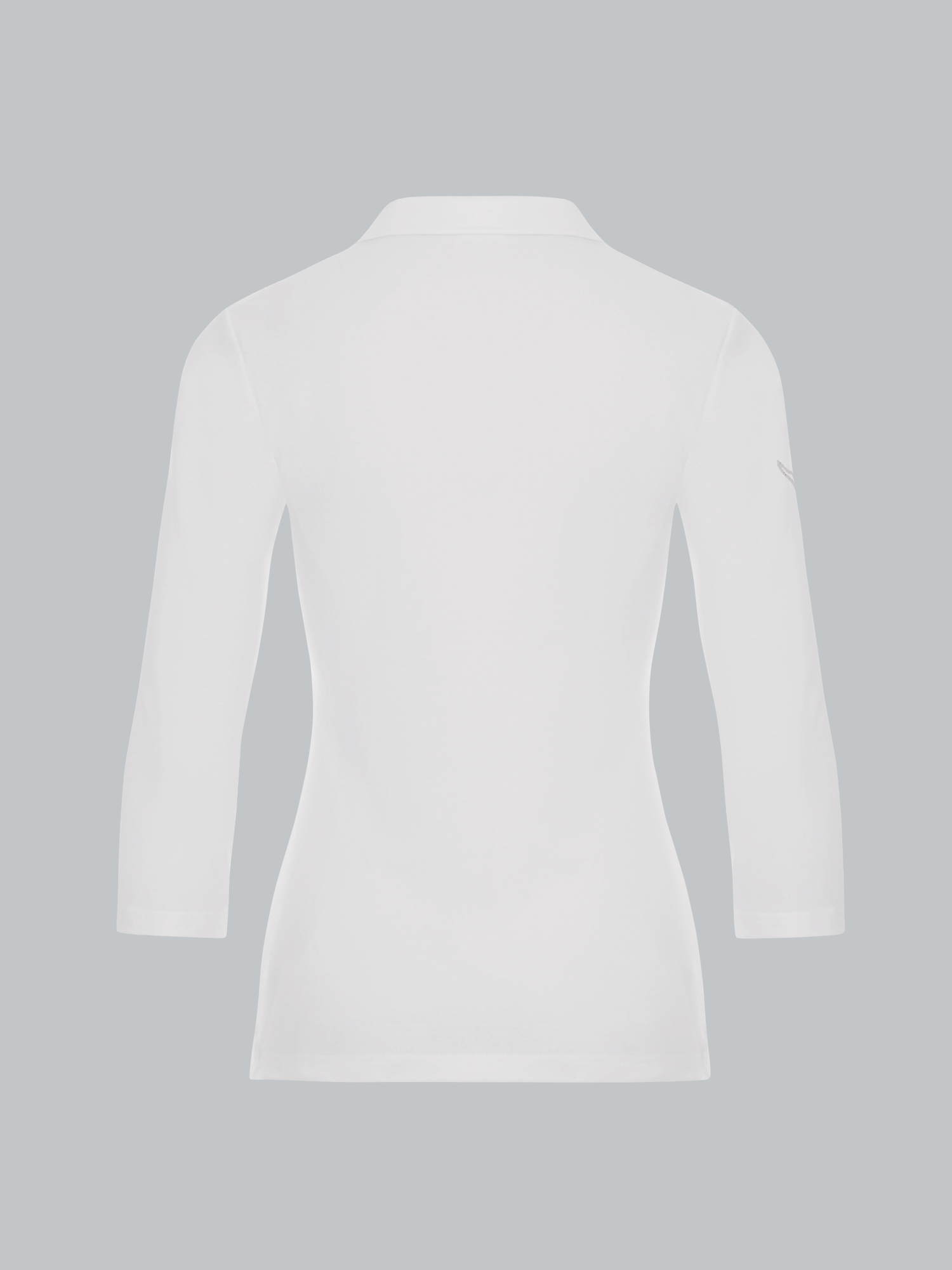 Poloshirt mit Kristallsteinen Weiss