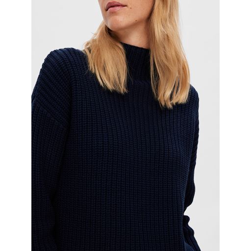 Selected Femme Selma Striktrøje, Dark Sapphire, L