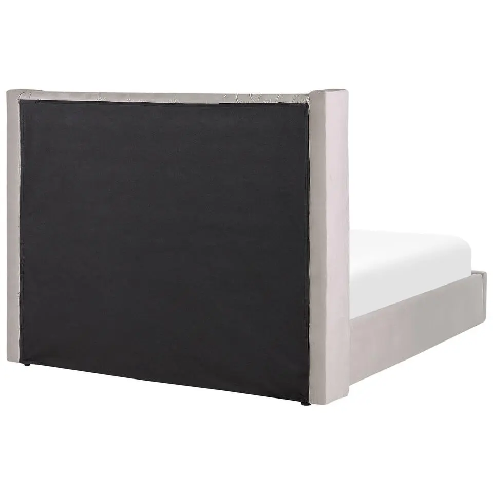 LUBBON - Bed met opbergruimte - Lichtgrijs - 140 x 200 cm - Fluweel