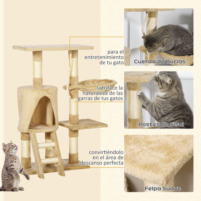 Arranhador Pawhut com ninho marrom para gatos