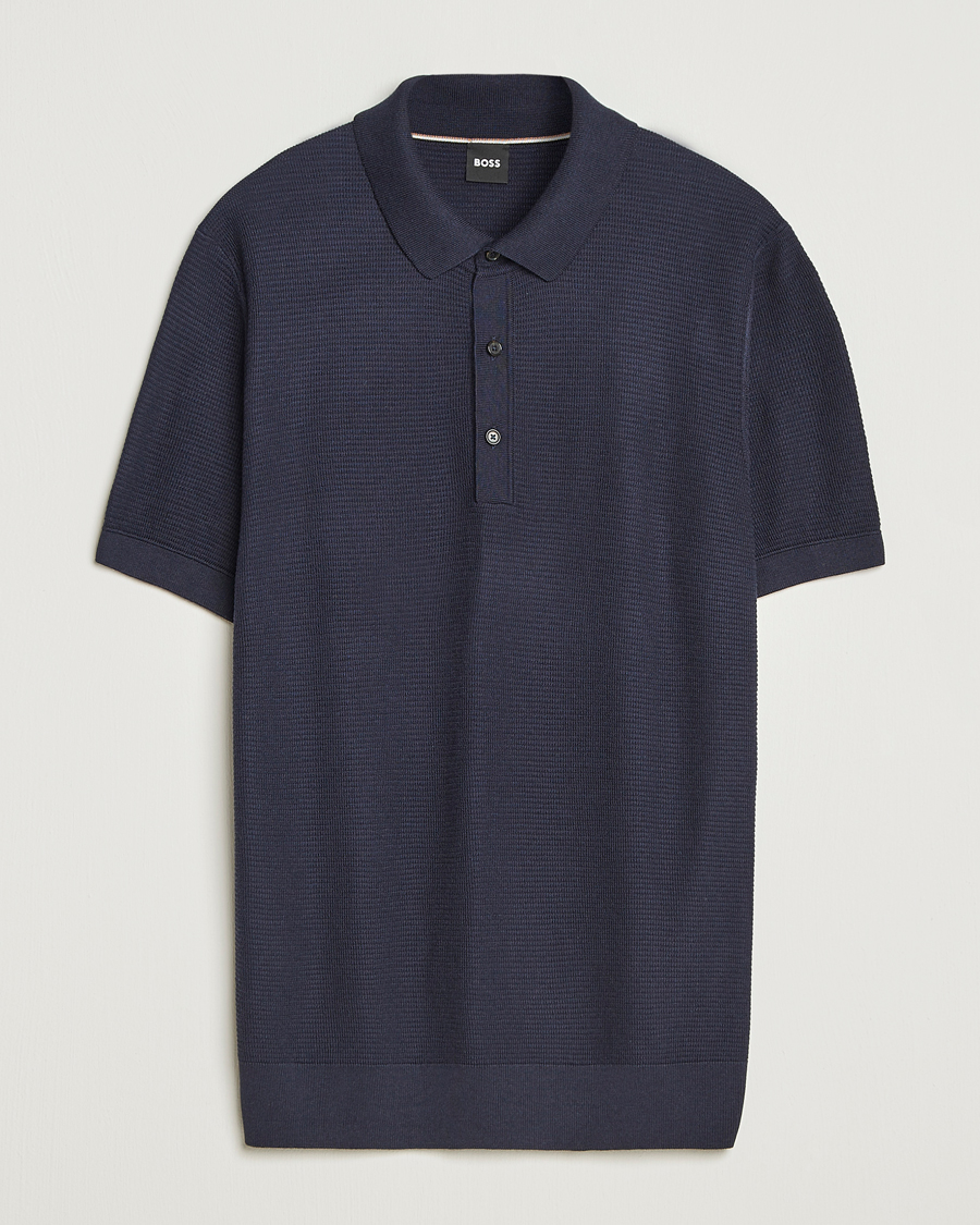 BOSS BLACK Lanotti Knitted Polo Dark Blue