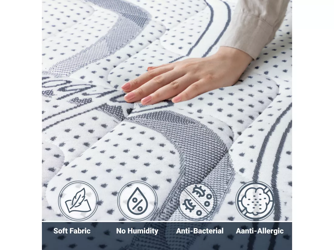 Matelas Double 140x190 à mémoire de forme | Memory Foam | Hauteur 22 cm | Made in Italy