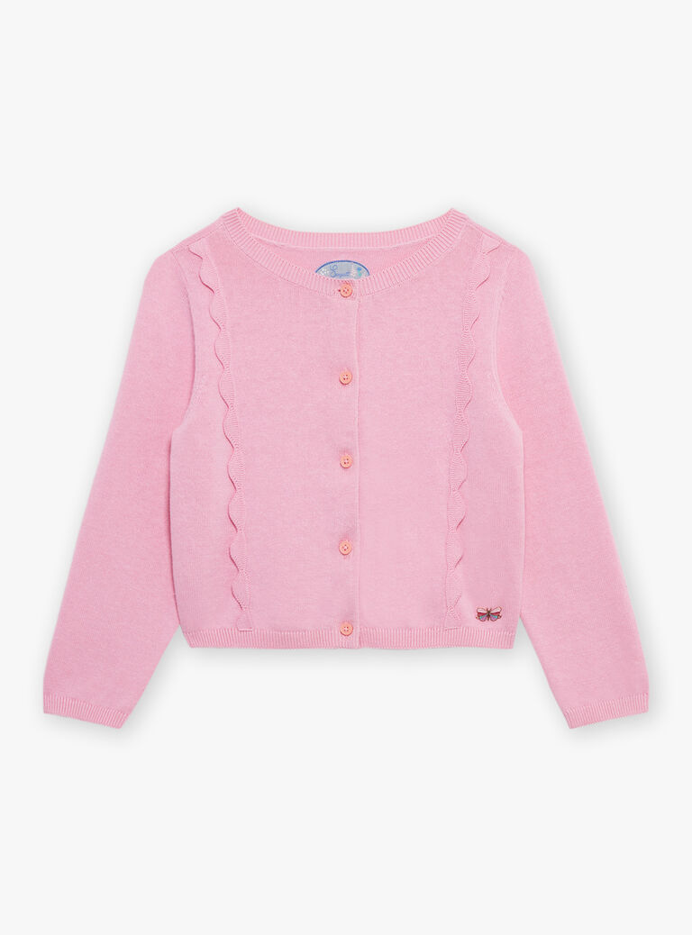 Cardigan rose à manches longues