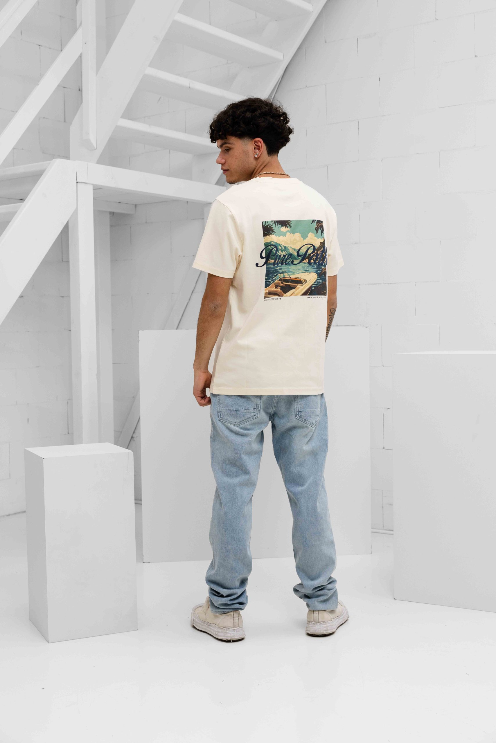 Pure Path Riva View T-Shirt Heren Beige