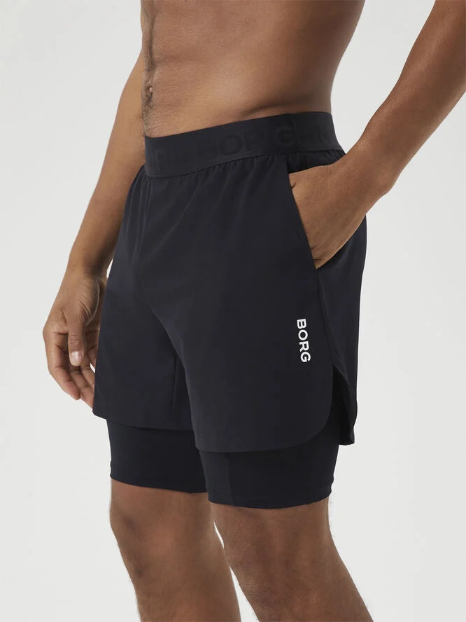 Björn Borg BORG 2 IN 1 SHORTS Black beauty