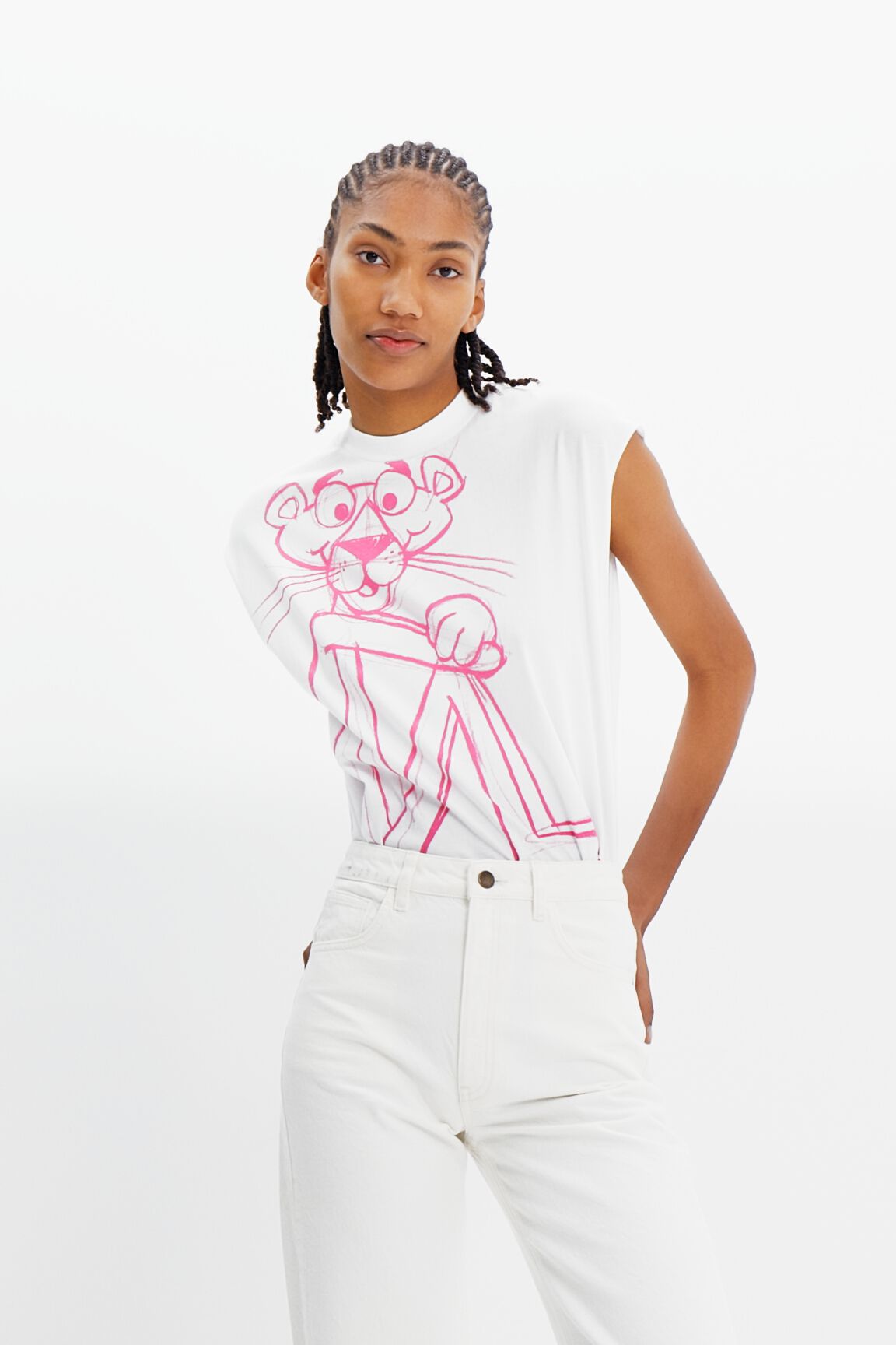 Jean wide leg Panthère rose