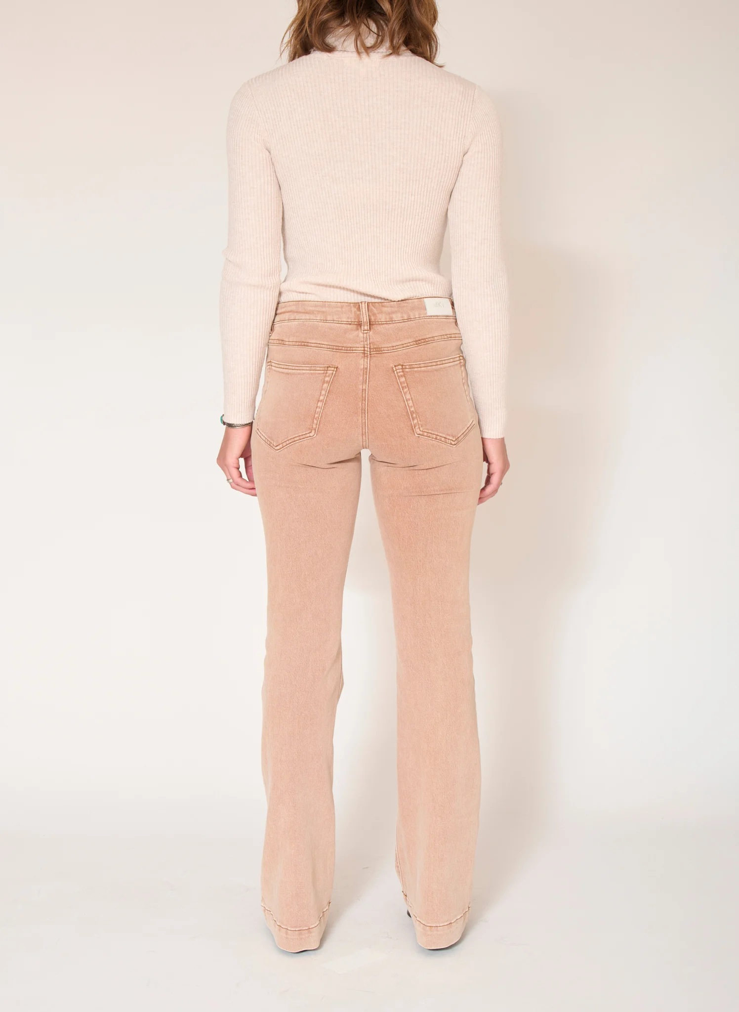 THE DIANA VINTAGE TWILL - Jean flare en coton mélangé | Marron