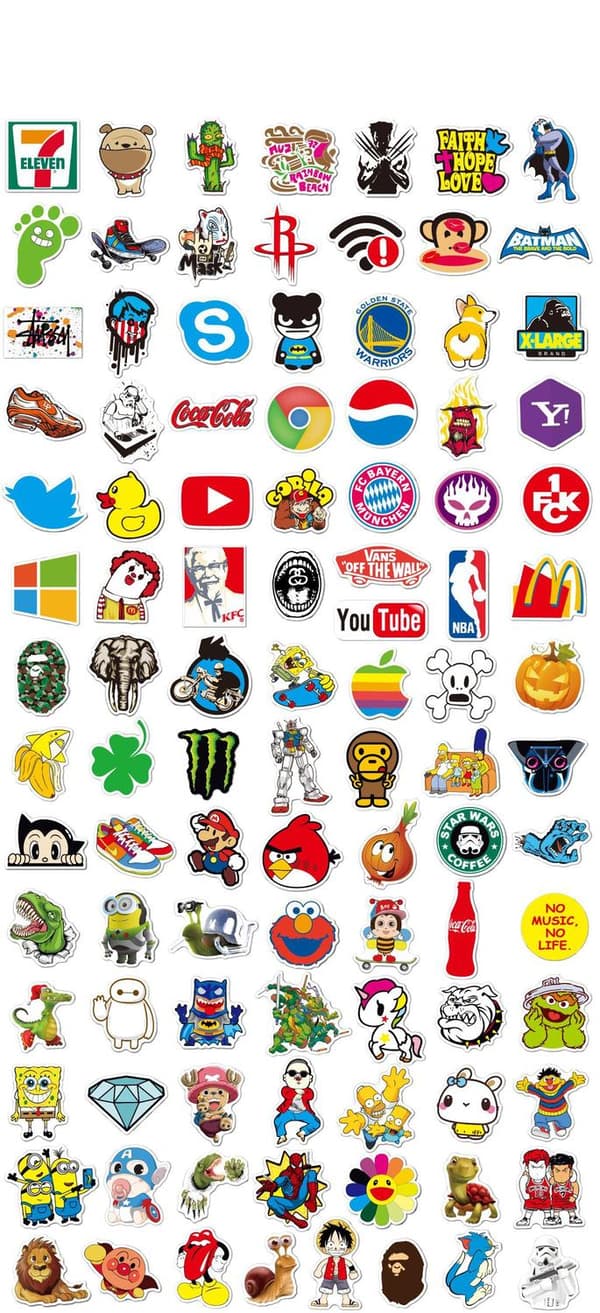 100 stk mote graffiti klistremerker Vanntett laptop bagasje skøyte