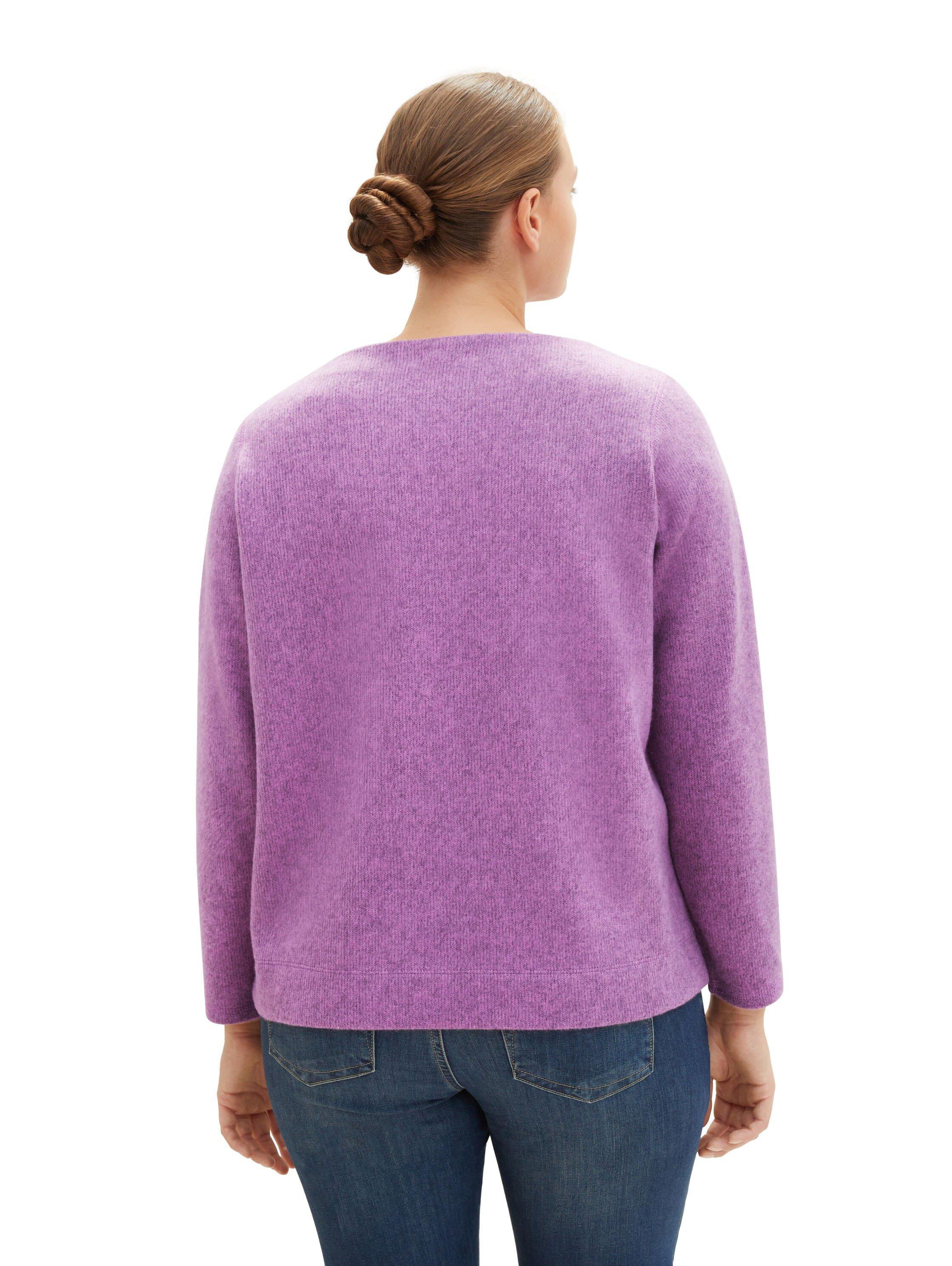 Sweatshirt mit Zierknöpfen am Rundhalsausschnitt