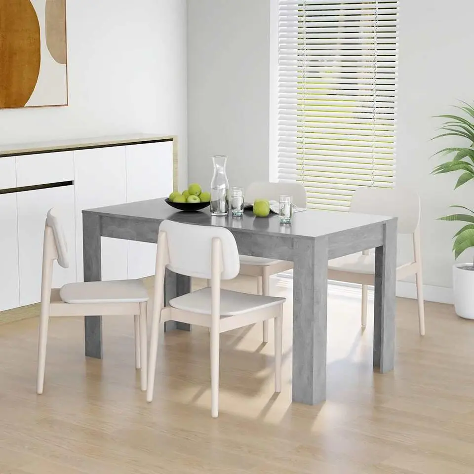 vidaXL Eettafel - Betongrijs - Bewerkt hout - 140x74.5x76 cm