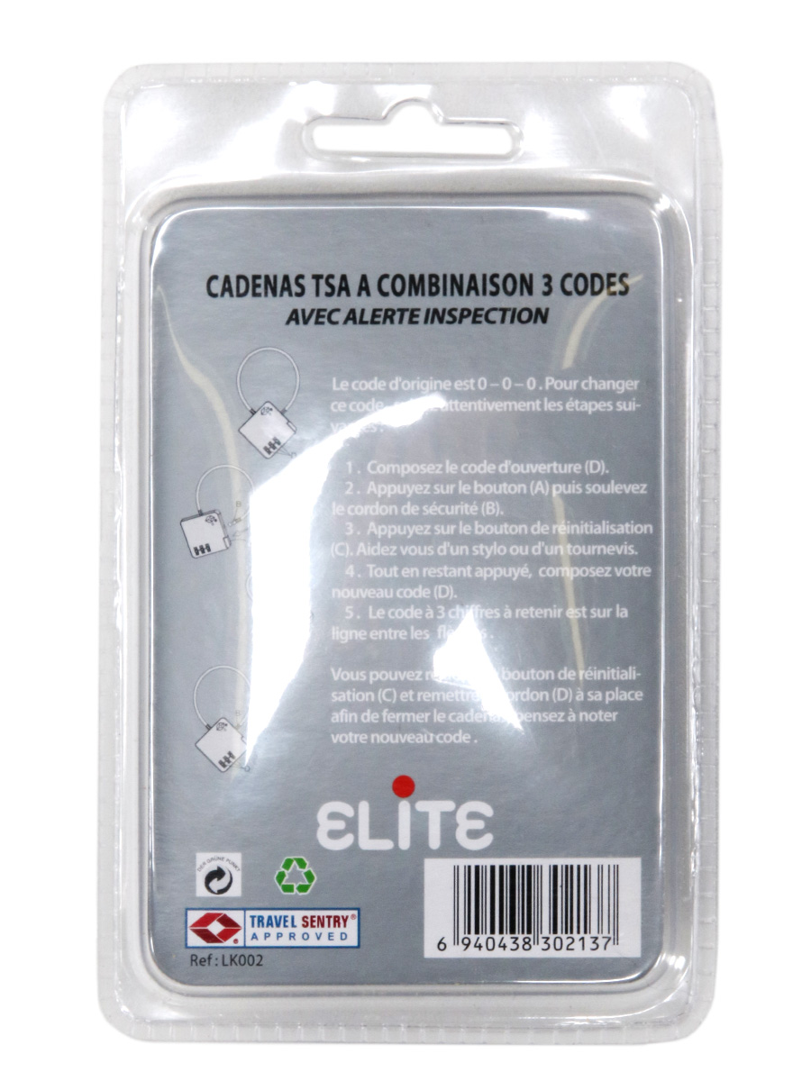 Cadenas À cÀble À code TSA Elite