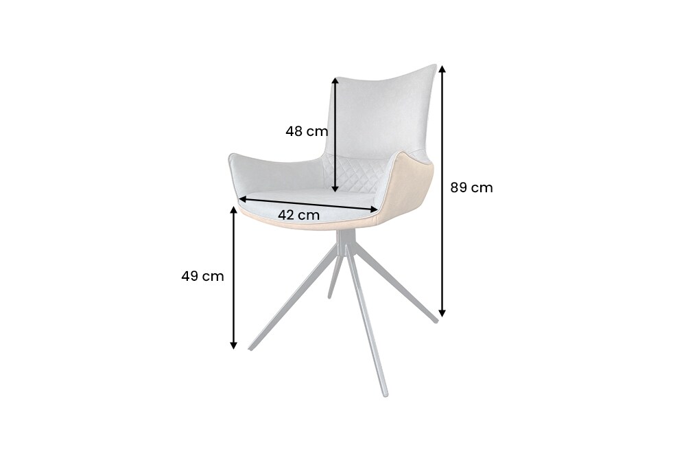 riess-ambiente Stuhl ALPINE - drehbar grau hellgrau Armlehnen schwarze Metallbeine Microfaser