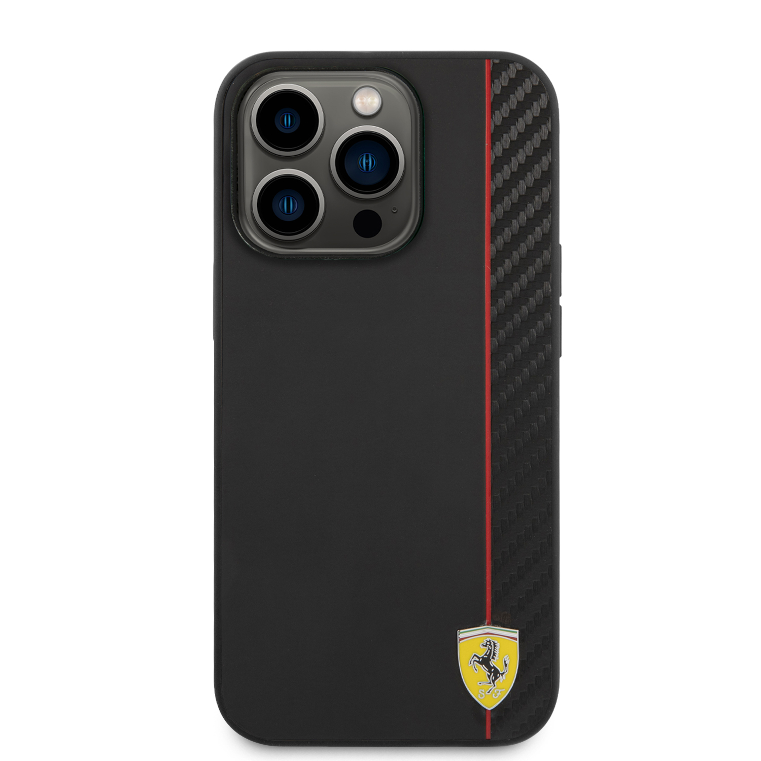 iPhone 14 Pro Max Hardcase Hülle On Track Carbon Stripe (FEHCP14XAXBK) - Schwarz