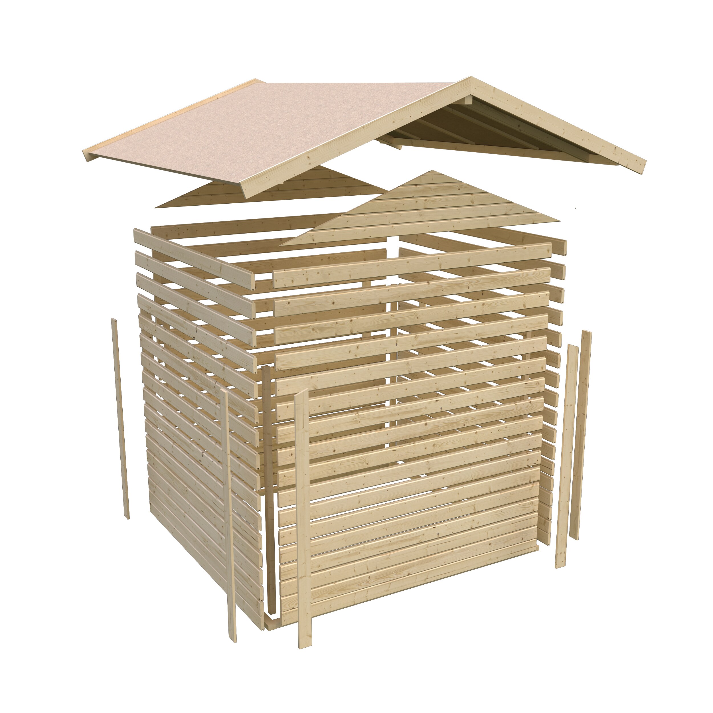 Karibu Pool Haus 19 mm „Tiki Bar“ Größe 2 naturbelassen