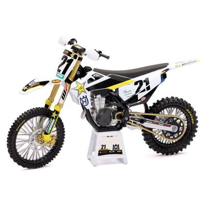 Miniature Newray Moto Husqvarna 450 FC Rockstar J. ANDERSON - Echelle 1/12° - Noir