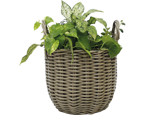 Lafiora polyrotan mand, Ø 35 cm, H 29 cm, bruin
