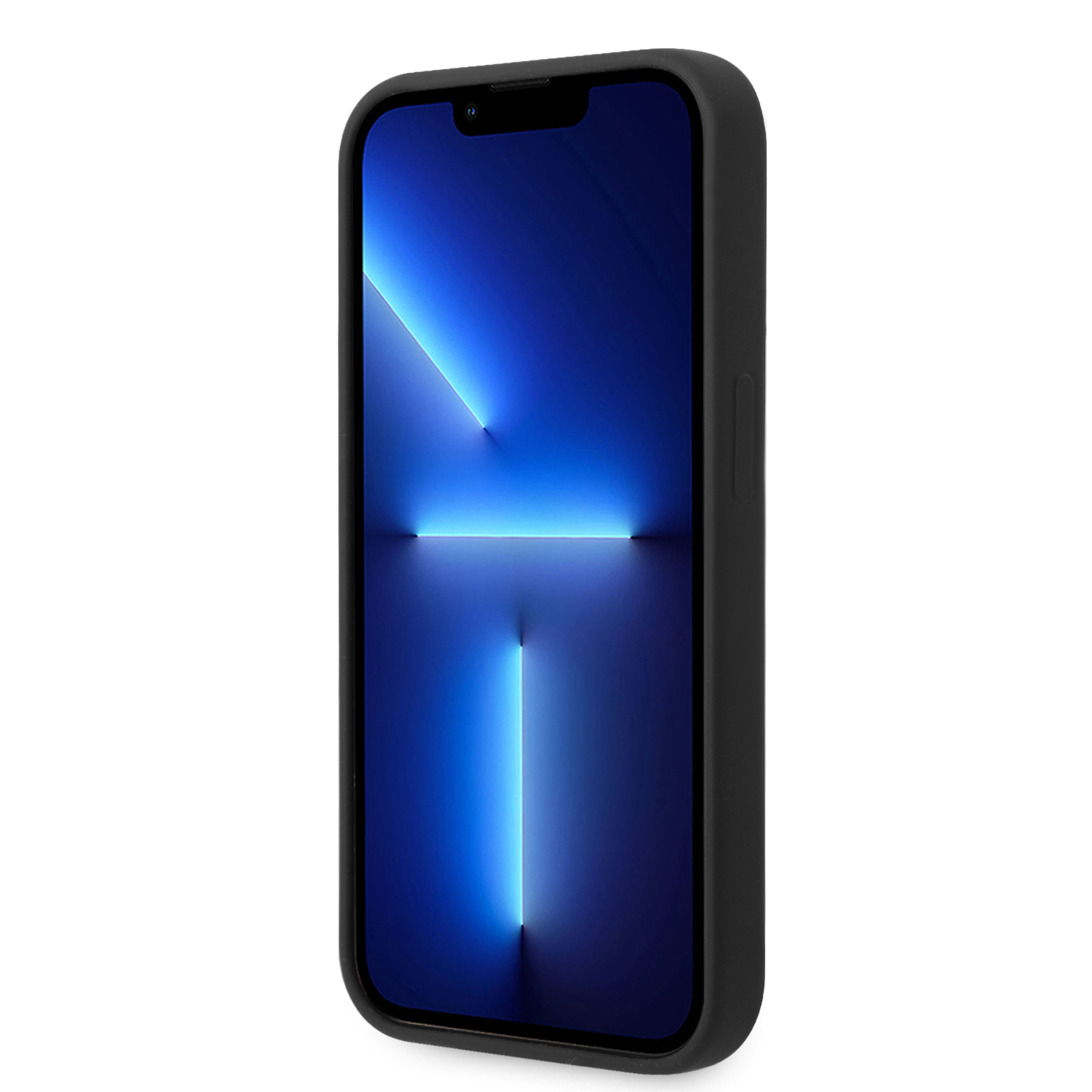 iPhone 15 Pro Silikon Hardcase Hülle Metall Logo (BMHCP15LSILBK) - Schwarz