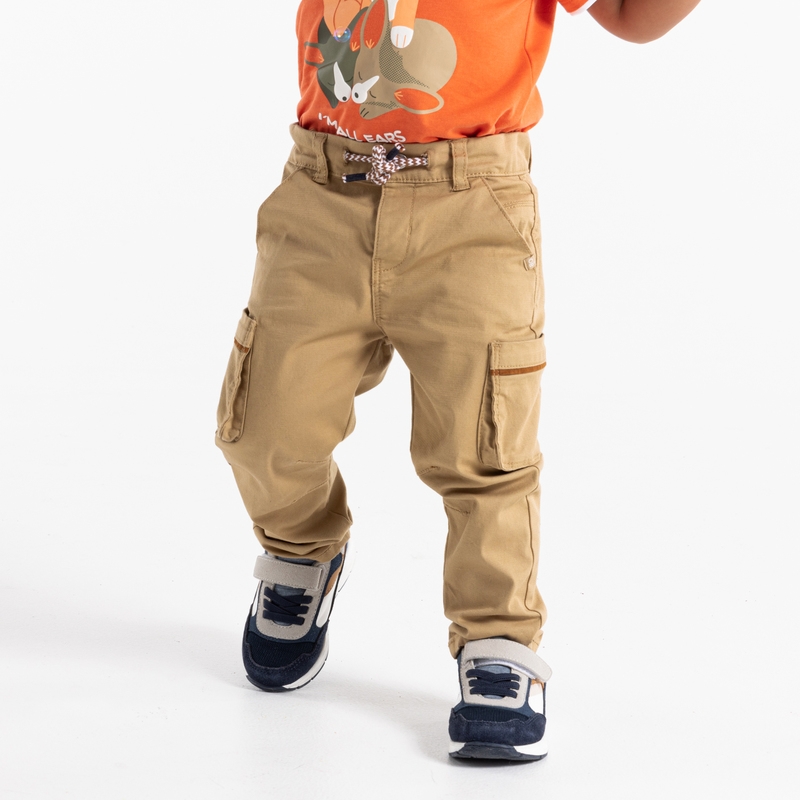 Pantalon battle coton fantaisie beige bébé garçon