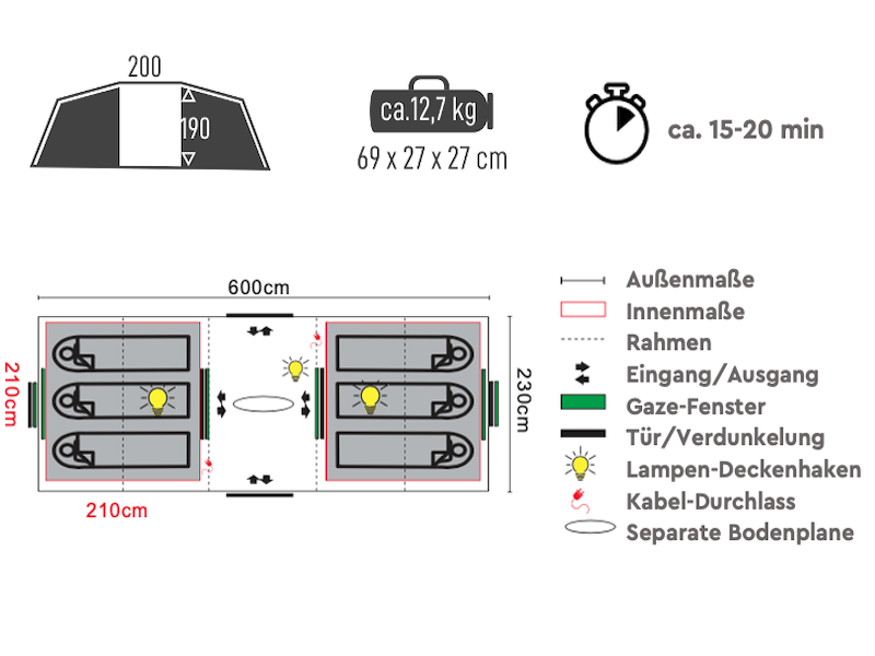 TAMBU Mandapa 6 Vis-à-Vis tunneltent