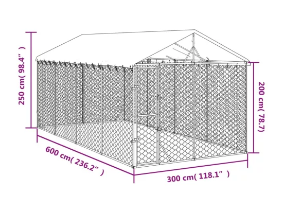 Chenil cage enclos pac argenté 3 x 6 x 45414 cm 02_0041901