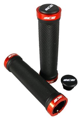 Paire de Grips Ice Lock-on Diamond Noir/Rouge