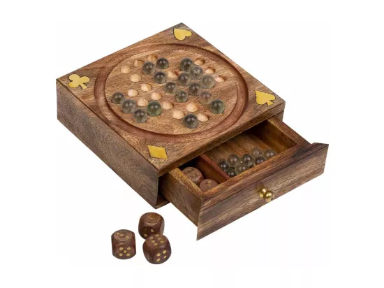 Jeu 2 en un (solitaire + dés) 12,5x12,5x4h