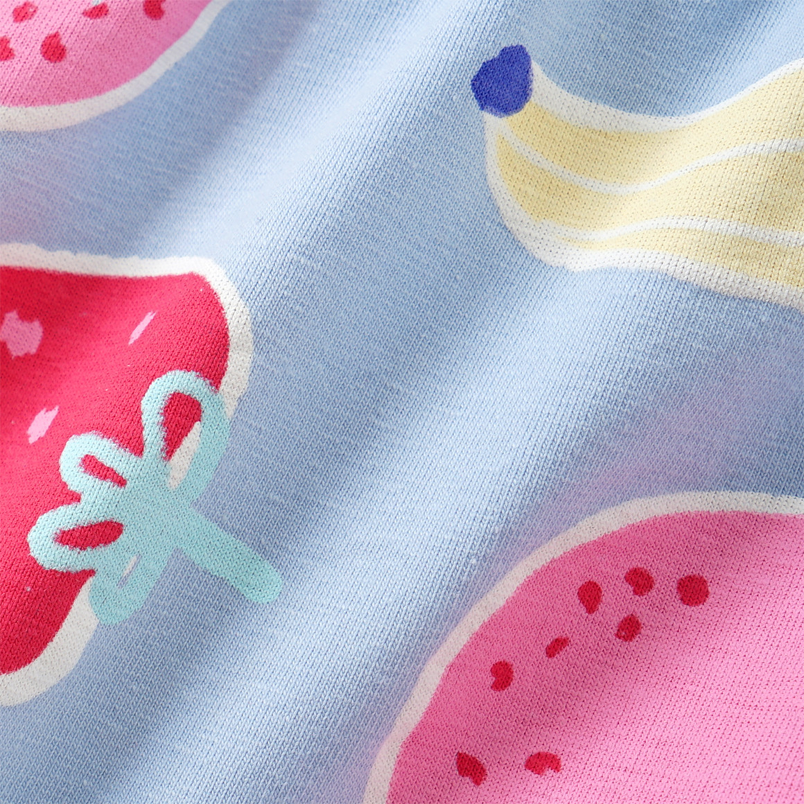 Famy 3 Mädchen Shorts mit bunten Motiven hellblau / rot / hellgelb