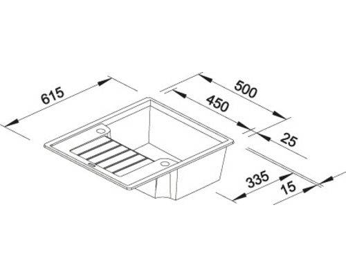 Blanco ZIA 40 S spoelbak, 615 x 500 mm, antraciet, 516918