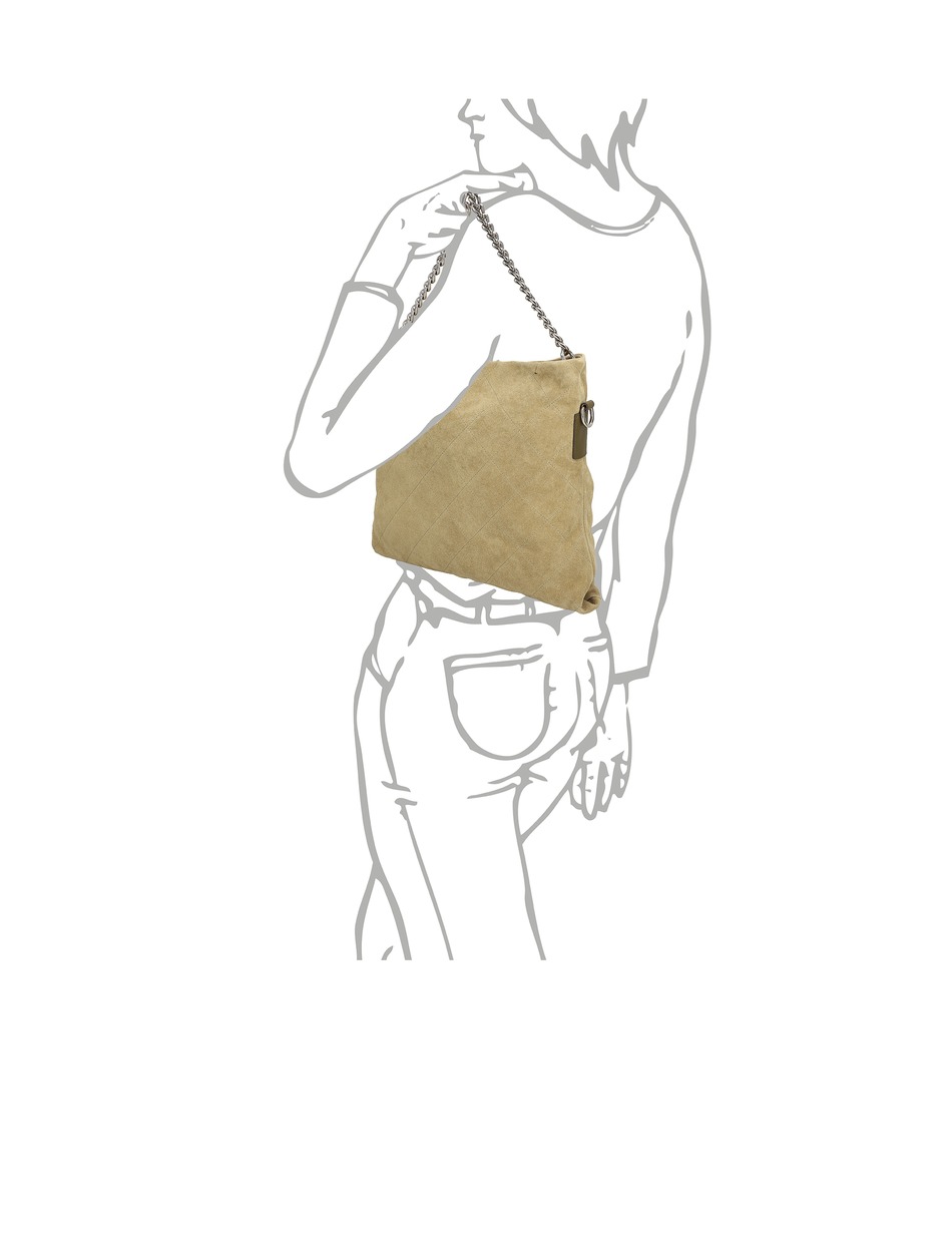 Veloursleder Hobo Bag