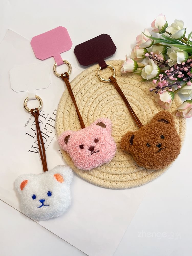 Harnai - Bear Chenille telefoonhanger met koordkussen