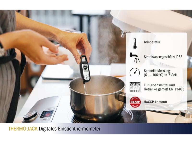 TFA Dostmann Einstichthermometer THERMO JACK, Weiss Digitales Einstichthermometer