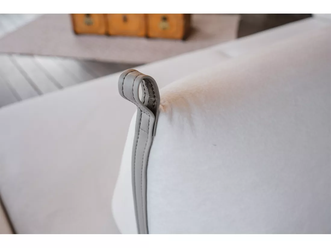 Canapé - blanc crème tissu tissé - CANE