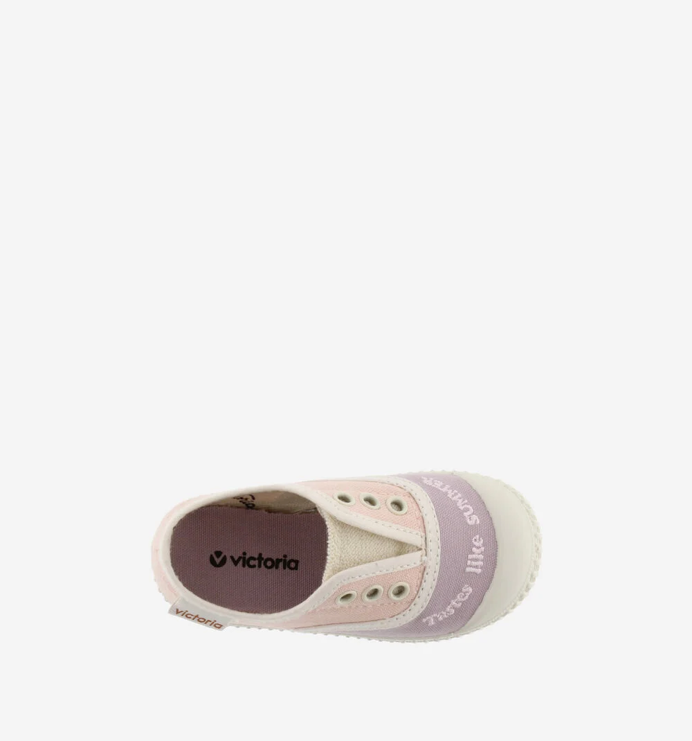 1915 ÉLASTIQUE TOILE BRODÉE Baskets fermeture élastique pour enfant ROSA