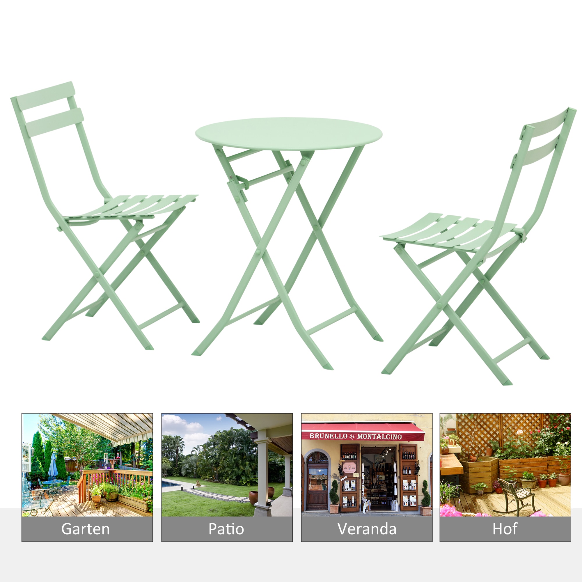 Outsunny Gartenmöbel-Set im kompaktem Design Ø60L x 71H cm
