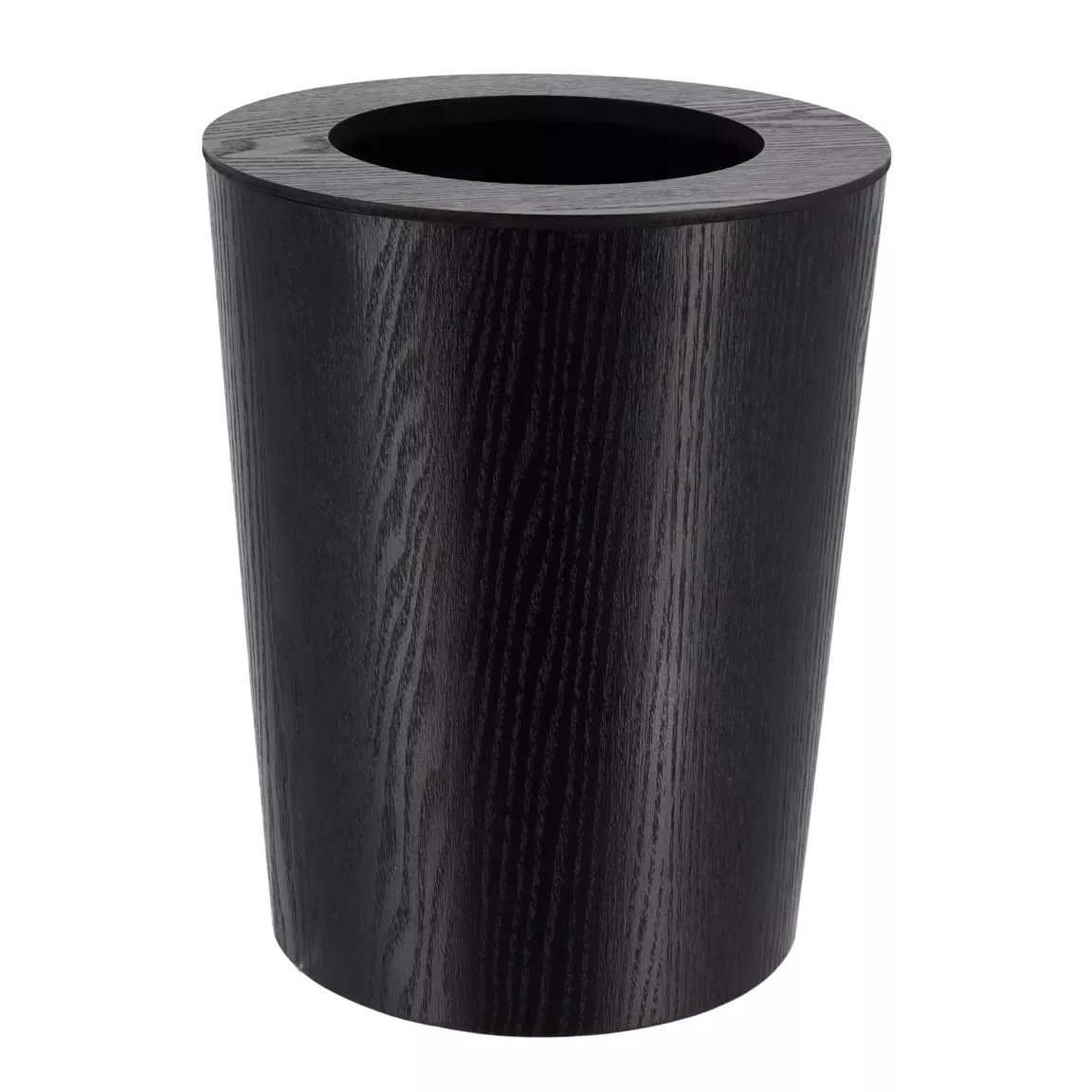 Poubelle salle de bain façon bois Scandi Noir