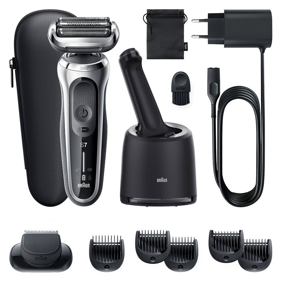 Braun Series 7 71-S7500cc Electric Shaver with Precision Trimmer SmartCare Station Silver