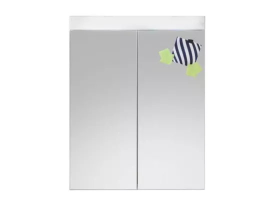 Armoire murale avec miroir blanc brillant Kelia 60cm