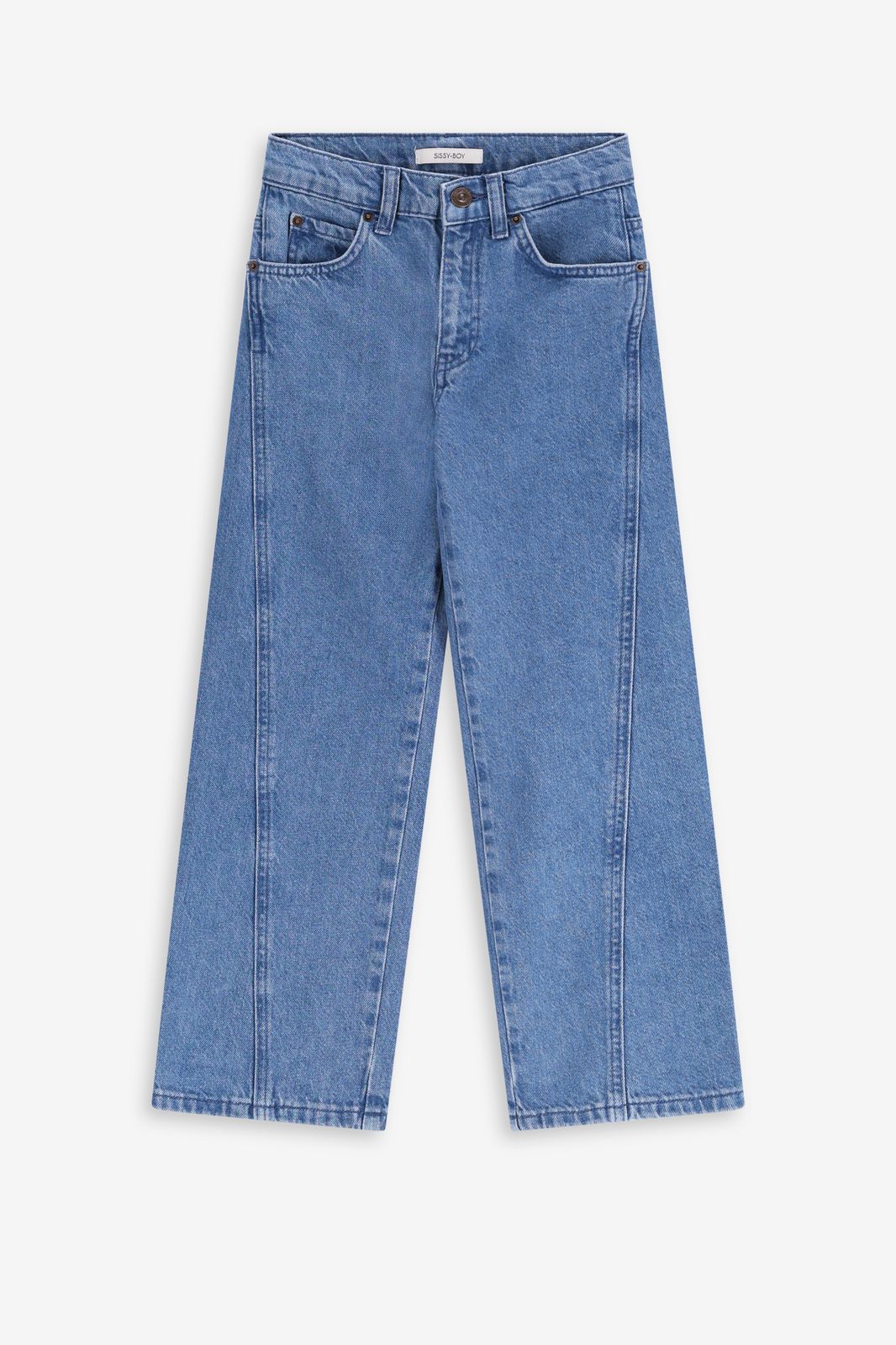 Blauwe denim wide leg jeans