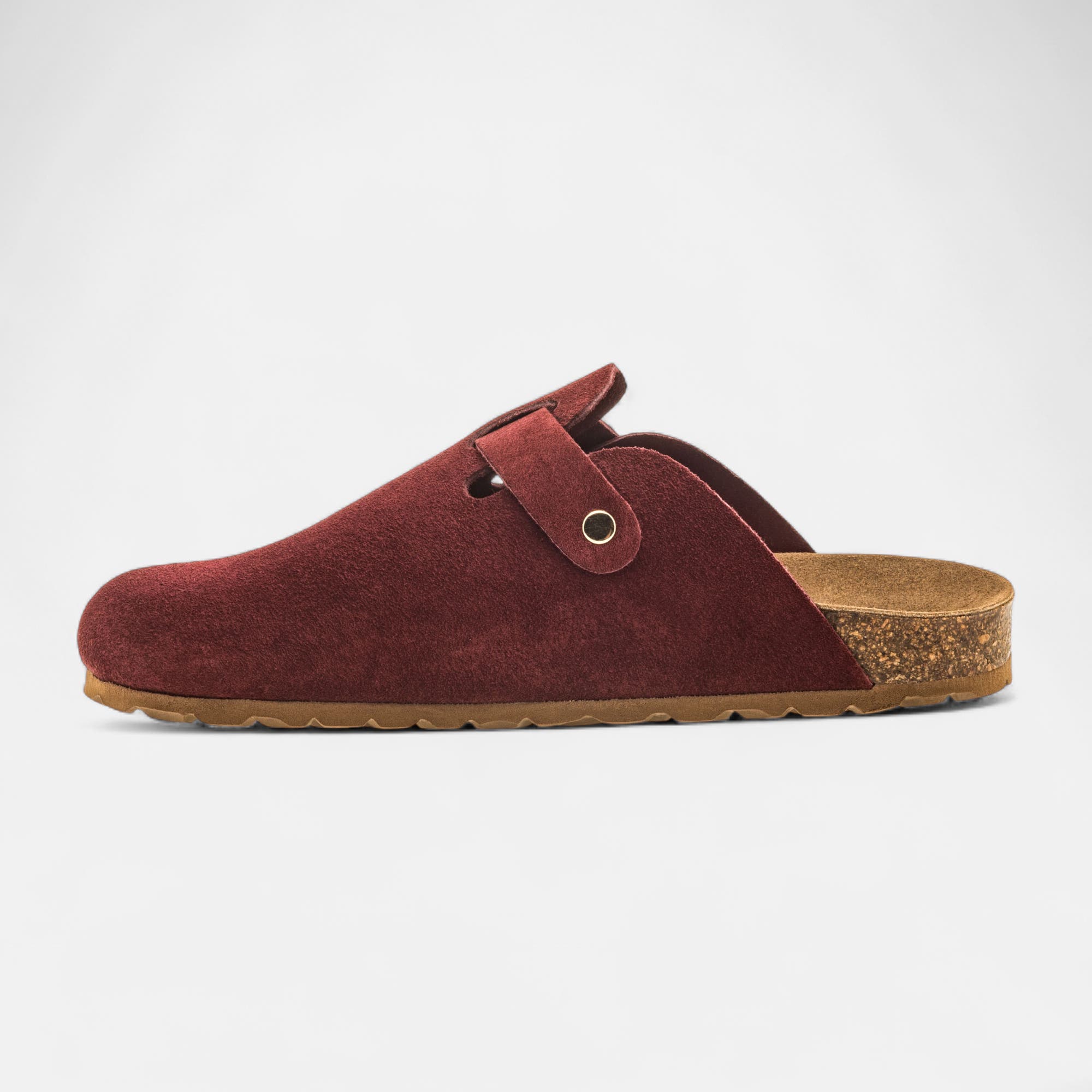 Mules Femme en cuir bordeaux