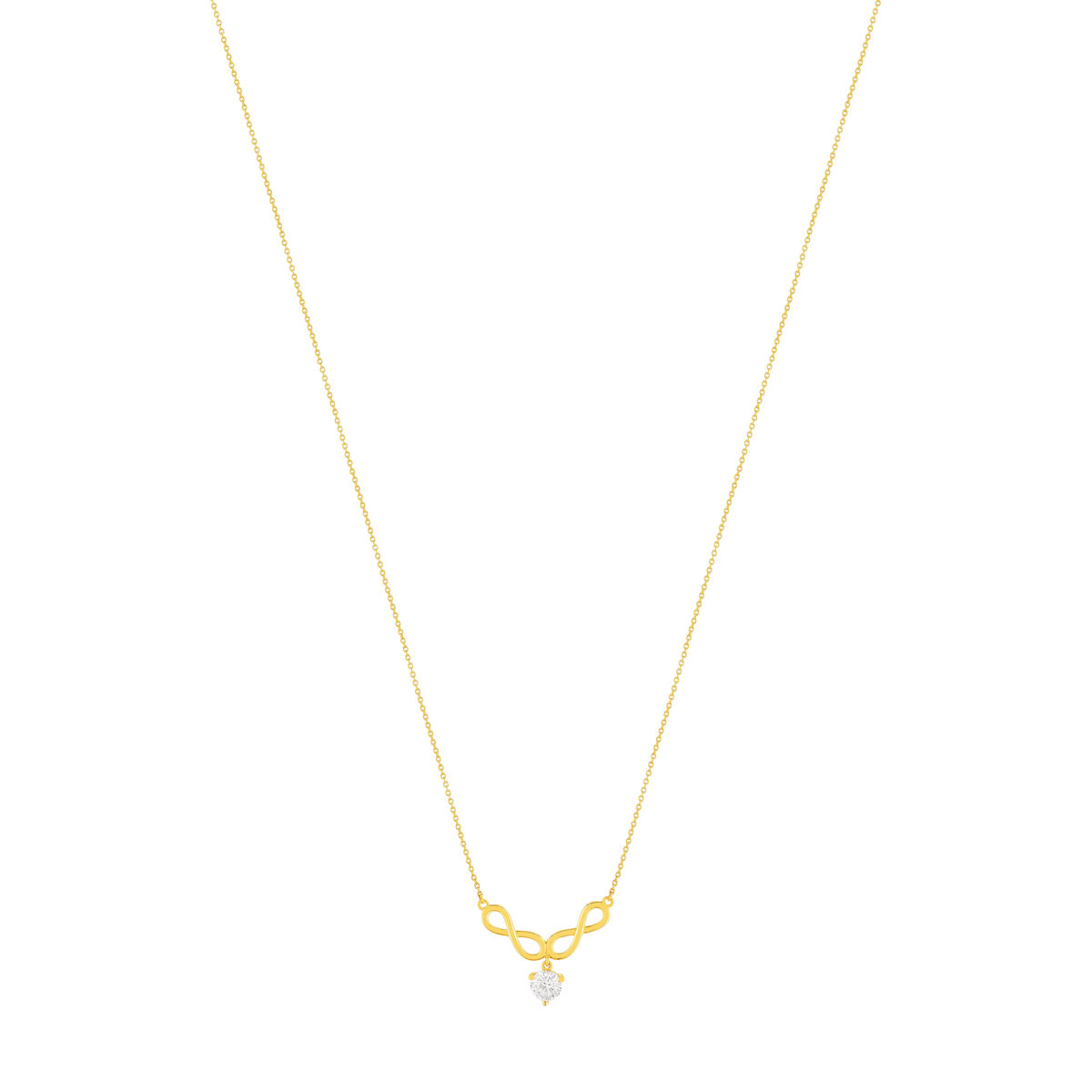 Collier or 375 jaune zirconia