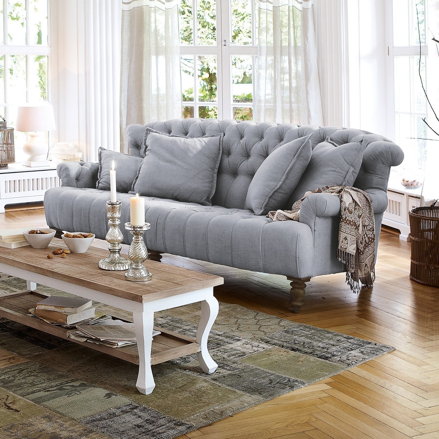 Sofa Springfield Village 3-Sitzer | graublau