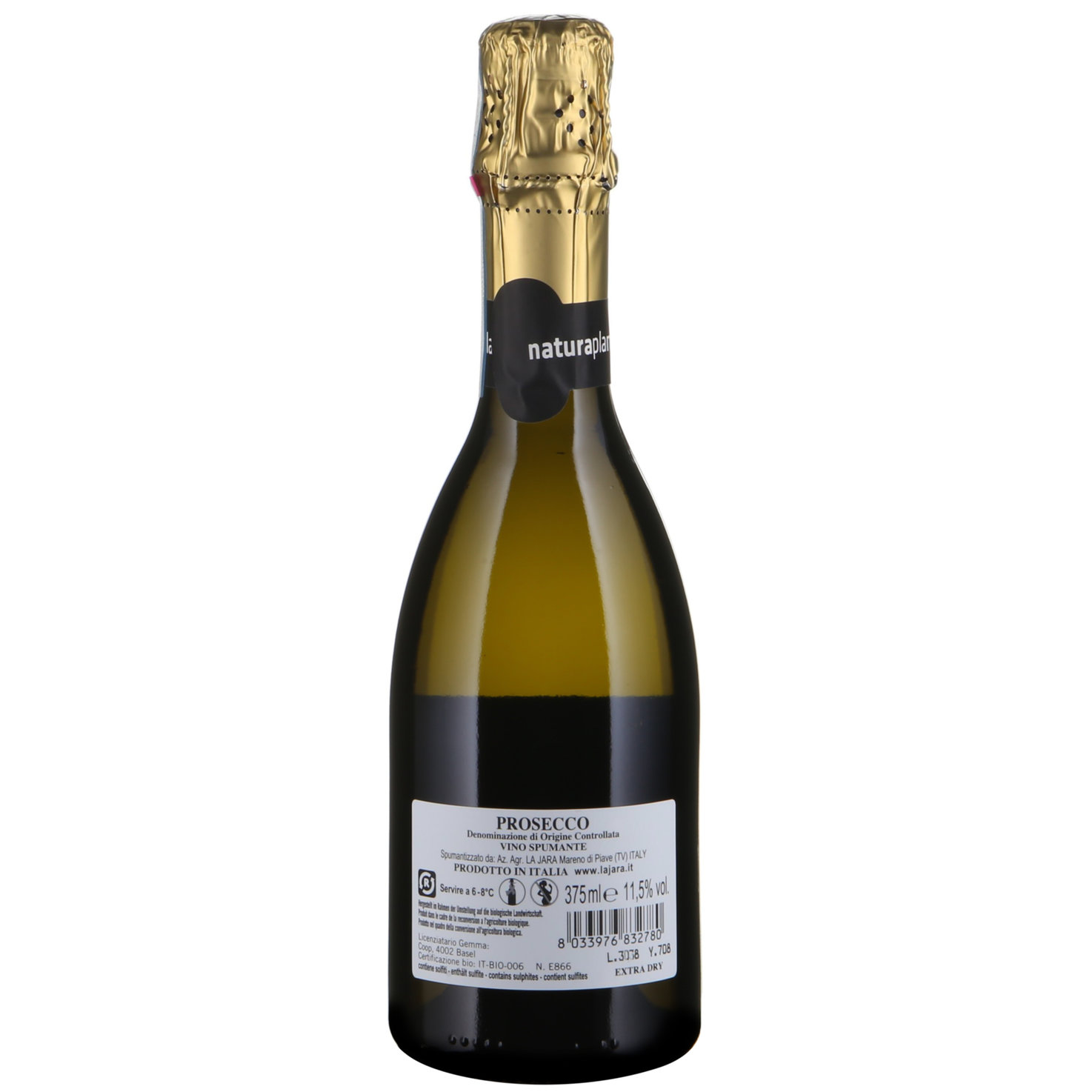 Naturaplan Bio-Prosecco DOC La Jara, extra dry -37.5cl