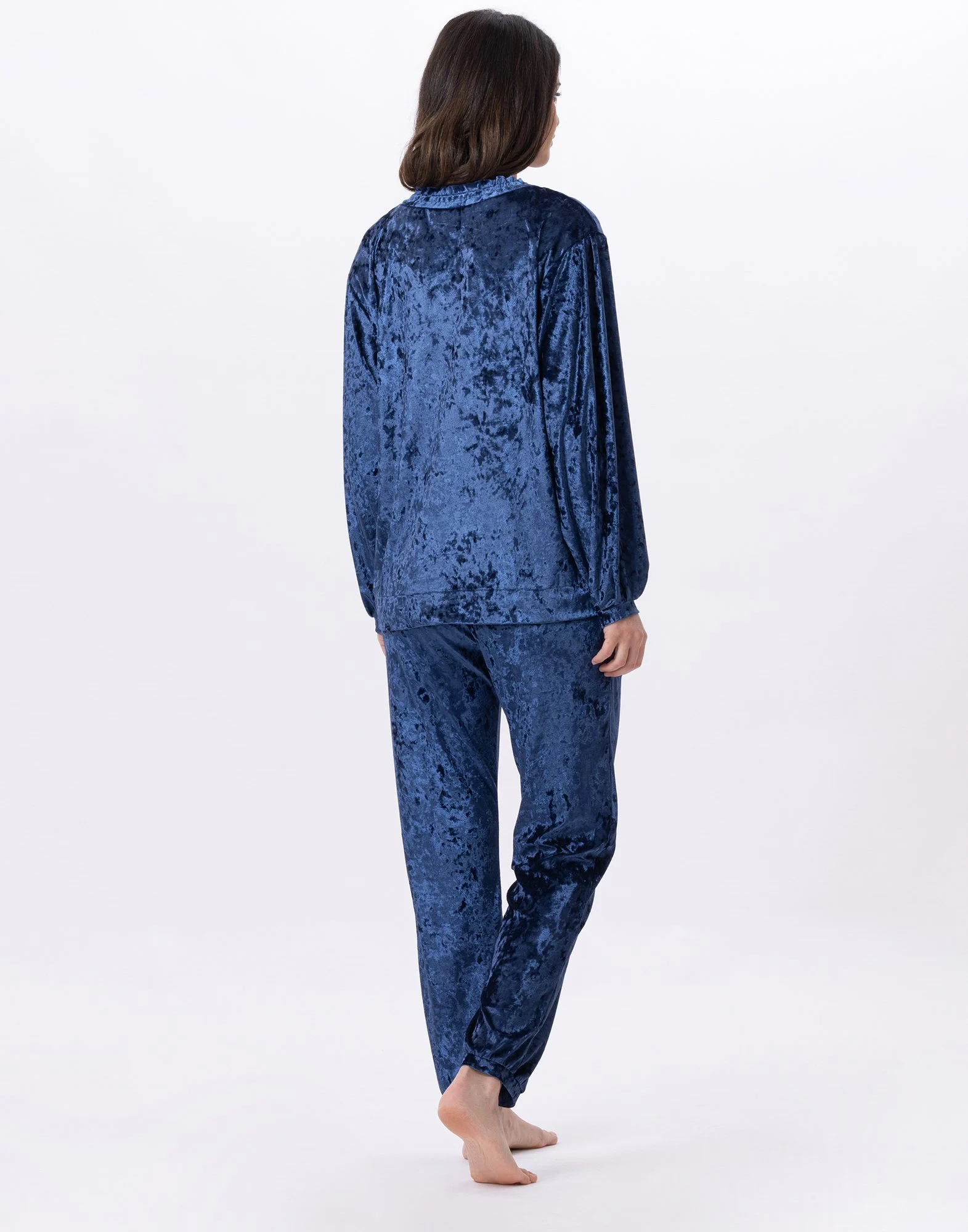 PLATINE 802 - Jogging en panne de velours | Bleu