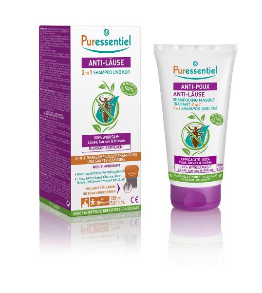 Puressentiel Anti-Läuse-Shampoo-Maske 2-in-1<br>150 ml, Tube, +Kamm