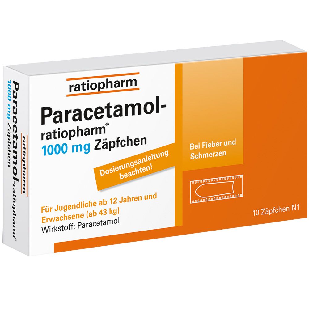 Paracetamol-ratiopharm® 1000 mg Zäpfchen