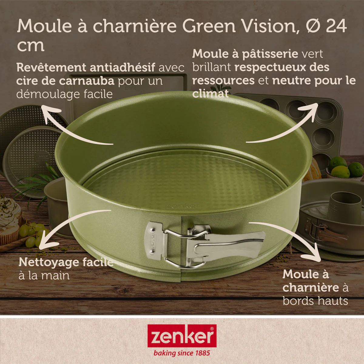 Moule à manqué à charnière 24 cm Green Vision Zenker